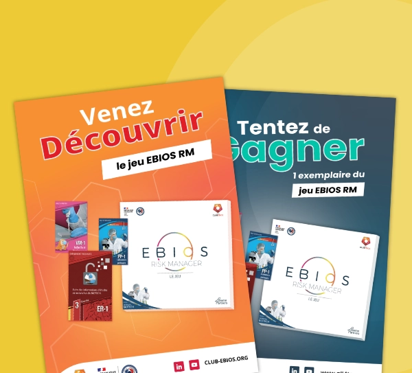Affiches de présentation pour un jeu concours du club EBIOS et ALL4TEC